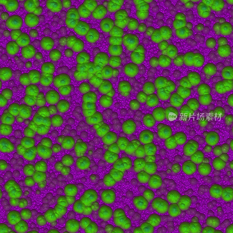有机生物细胞细菌球体-无缝瓷砖模式HD - 05